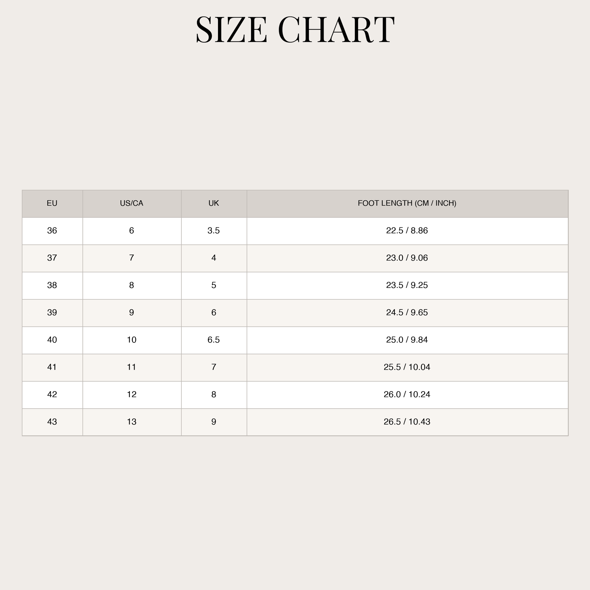 Size Chart