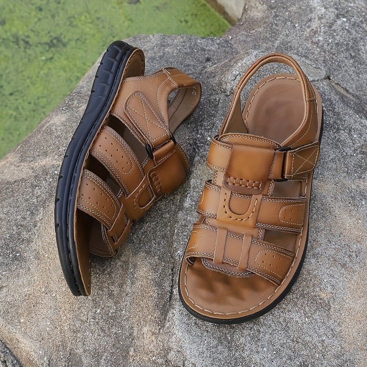 Sandalen mit Leder Obermaterial zum Hineinschluepfen fuer Herren 1