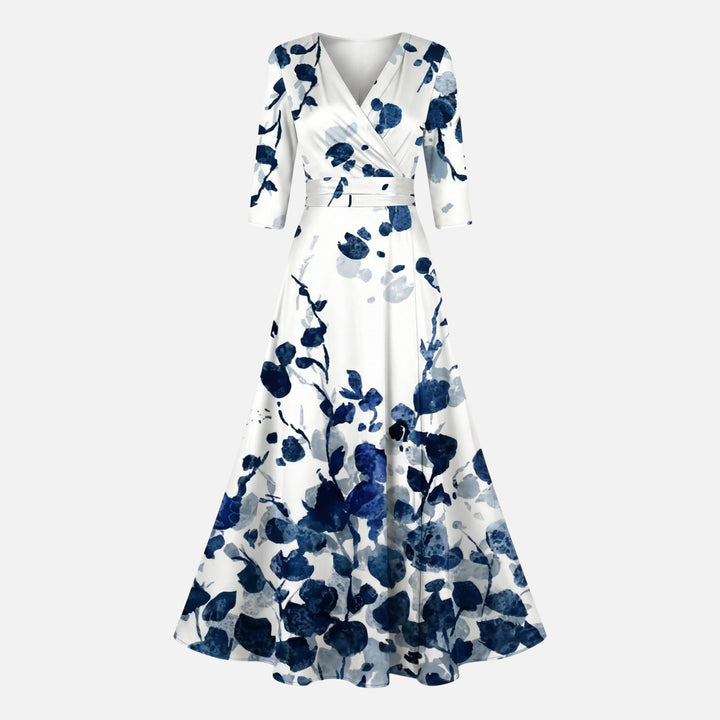 Satin Wickelkleid mit V-Ausschnitt Maxilänge für Damen