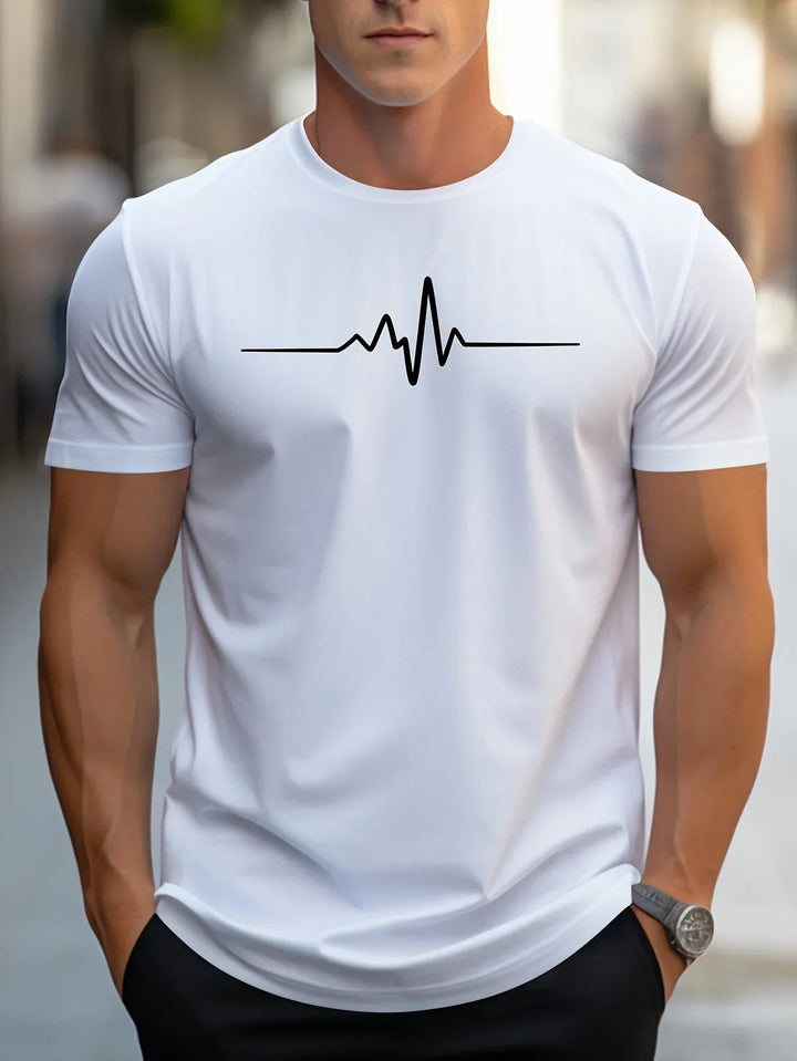 Slim-Fit Graphic Knit T-Shirt für Herren – Short Sleeve Round Neck 1