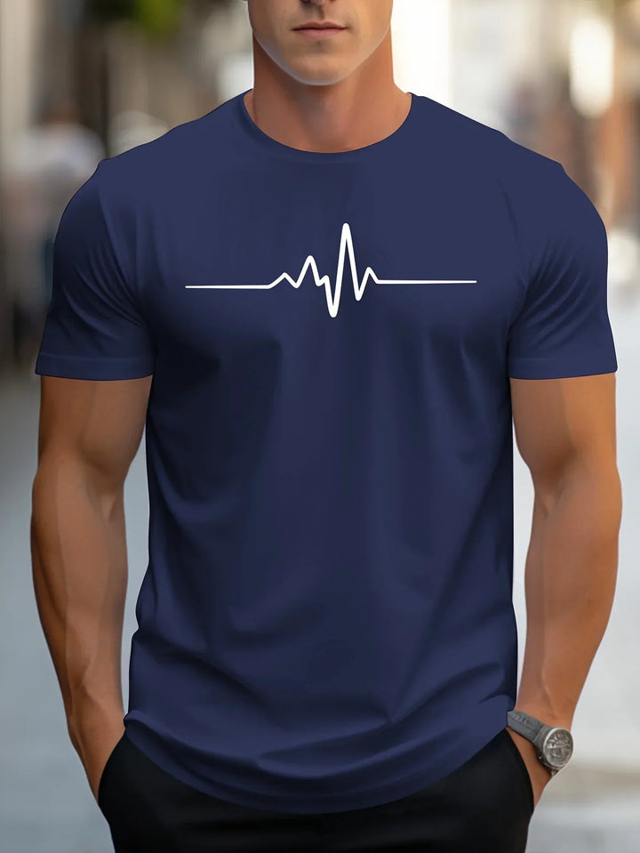 Slim-Fit Graphic Knit T-Shirt für Herren – Short Sleeve Round Neck 3