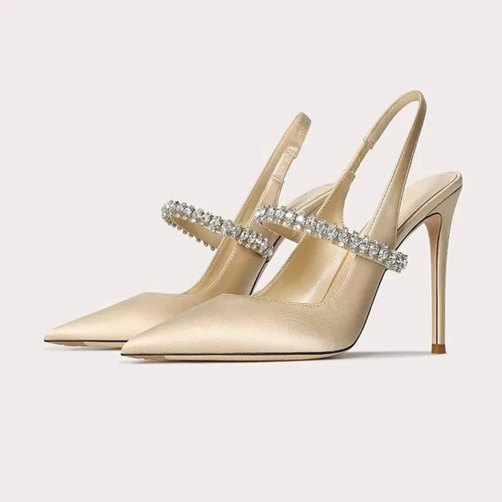 Slingback-Heels für Damen – Satin mit spitzer Kappe 1