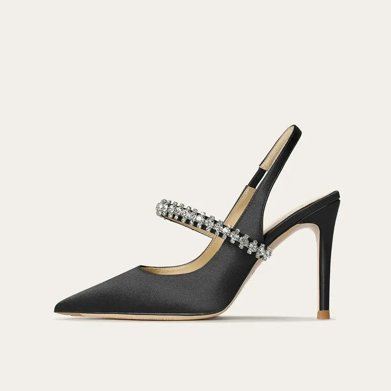 Slingback-Heels für Damen – Satin mit spitzer Kappe 2