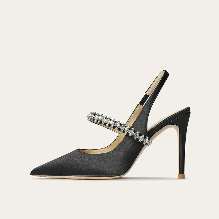 Slingback-Heels für Damen – Satin mit spitzer Kappe 2