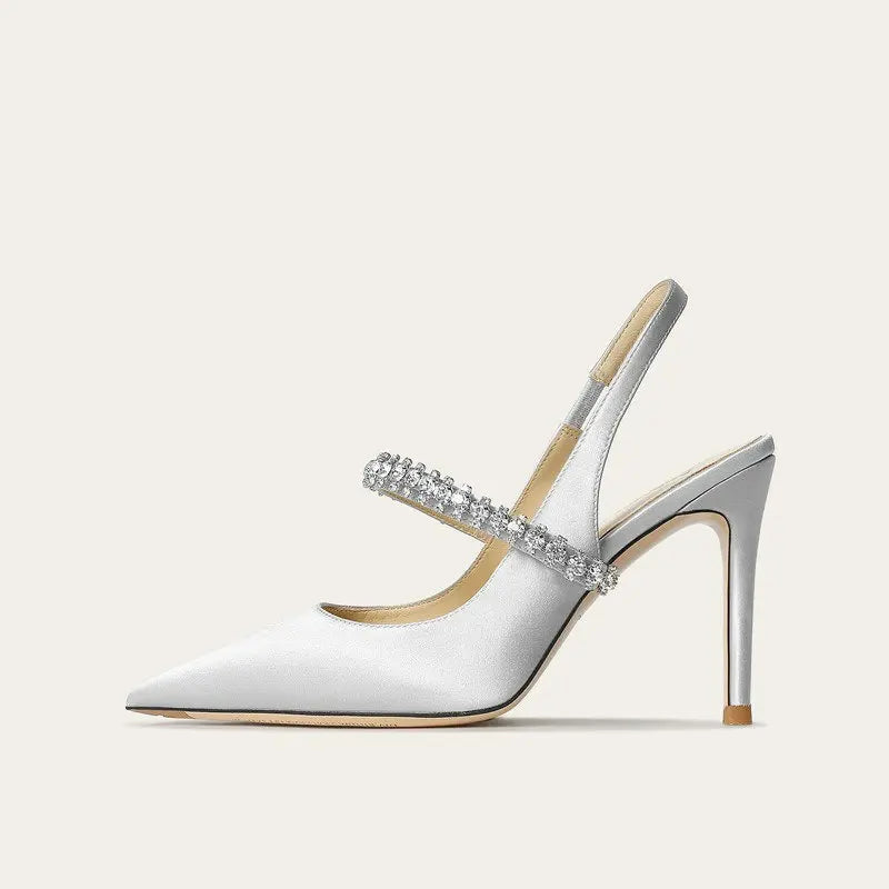 Slingback-Heels für Damen – Satin mit spitzer Kappe 3
