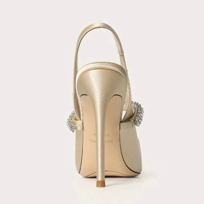 Slingback-Heels für Damen – Satin mit spitzer Kappe 6