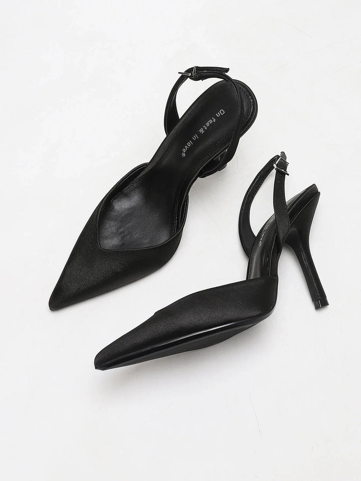 Slingback-Heels für Damen – Satin mit spitzer Kappe & Pumps 2