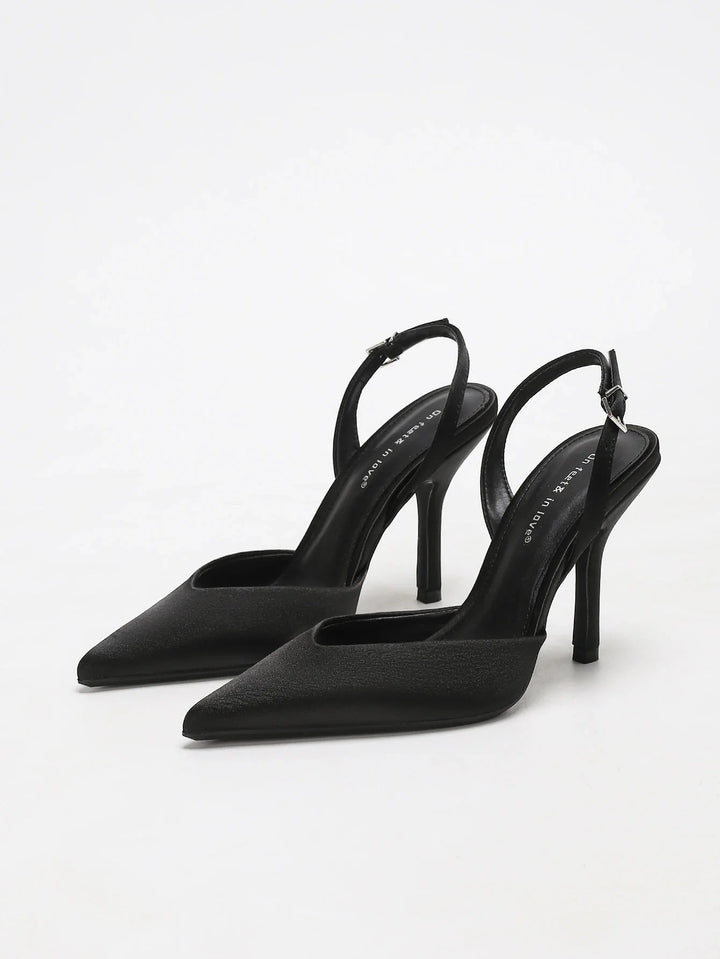 Slingback-Heels für Damen – Satin mit spitzer Kappe & Pumps 4