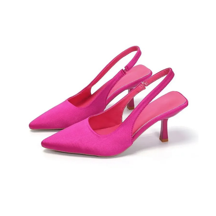 Slingback Kitten Heels fuer Damen Spitze Kappe 1