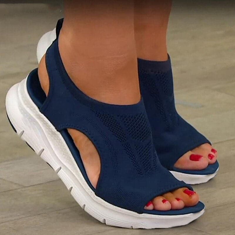 Slip_On_Sport_Sandalen_fuer_Damen_Strick_Design_mit_Fussbett_1
