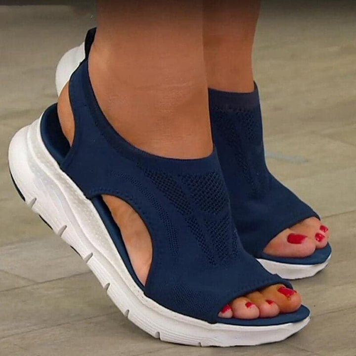 Slip_On_Sport_Sandalen_fuer_Damen_Strick_Design_mit_Fussbett_1