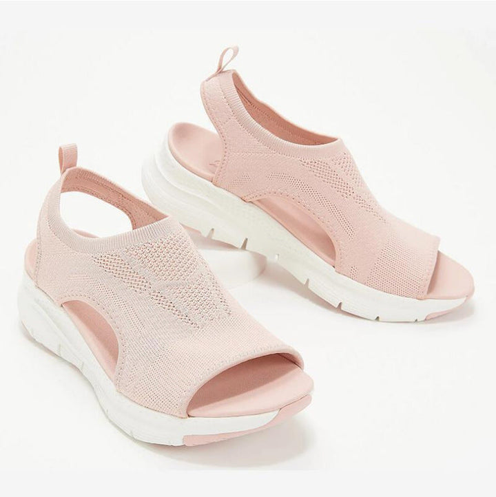 Slip_On_Sport_Sandalen_fuer_Damen_Strick_Design_mit_Fussbett_3