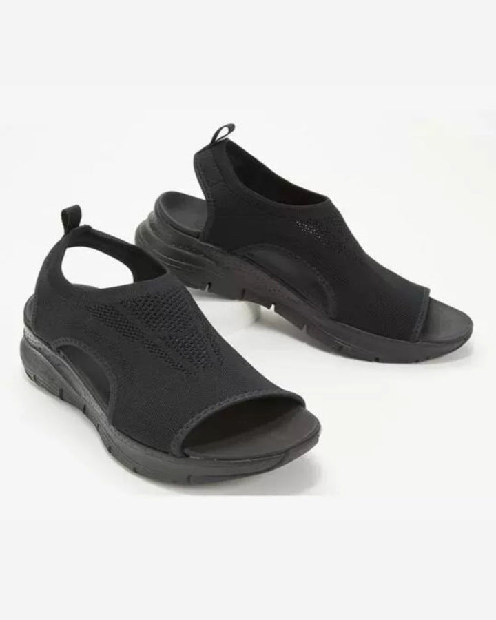 Slip_On_Sport_Sandalen_fuer_Damen_Strick_Design_mit_Fussbett_4