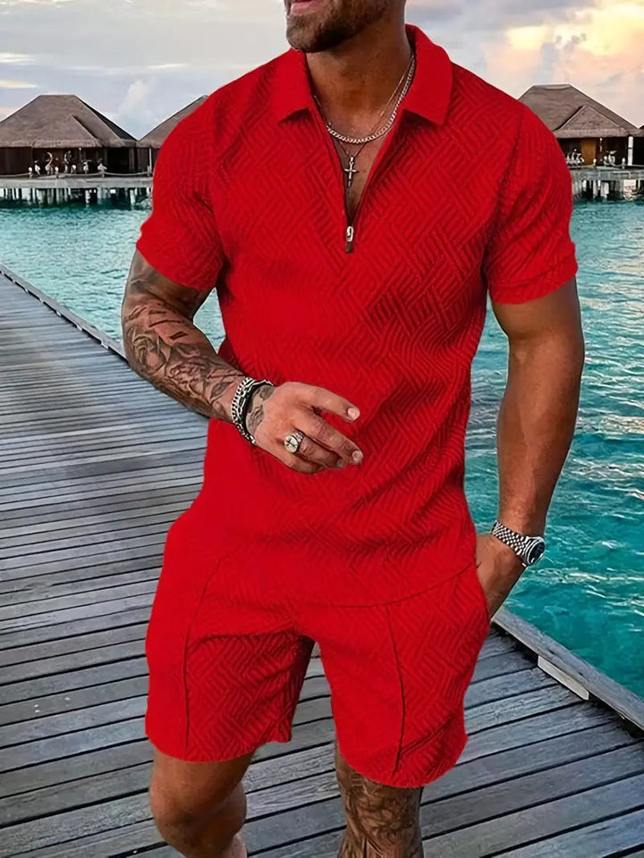 Sommer-Set für Herren – Sport-Oberteil & Shorts mit Farb-Kontrast 5