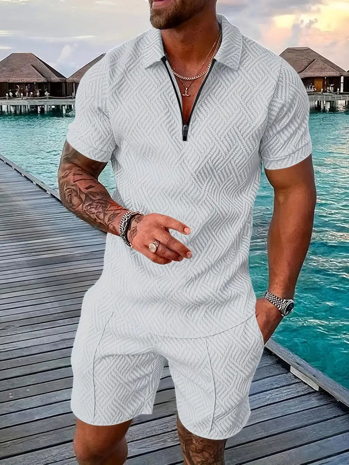 Sommer-Set für Herren – Sport-Oberteil & Shorts mit Farb-Kontrast 8