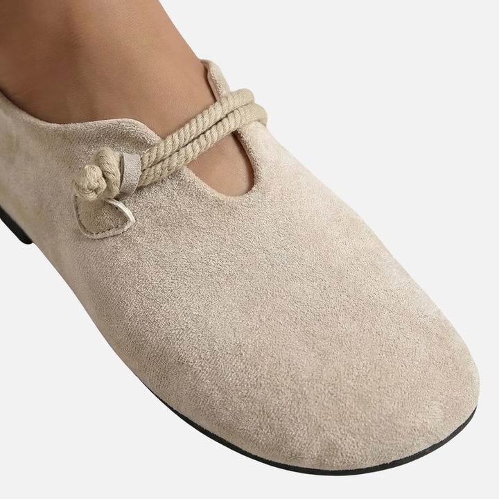 Sommer Suede Loafer Leichte Slipper mit Seildetail für Damen