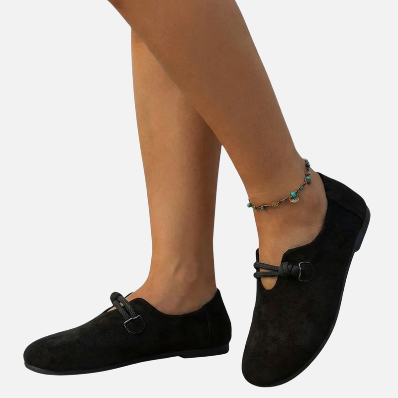 Sommer Suede Loafer Leichte Slipper mit Seildetail für Damen