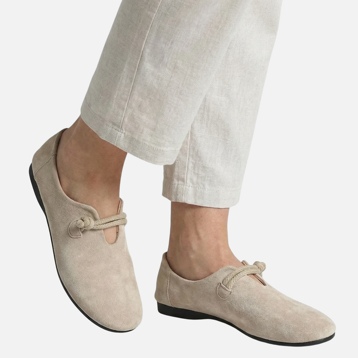 Sommer Suede Loafer Leichte Slipper mit Seildetail für Damen