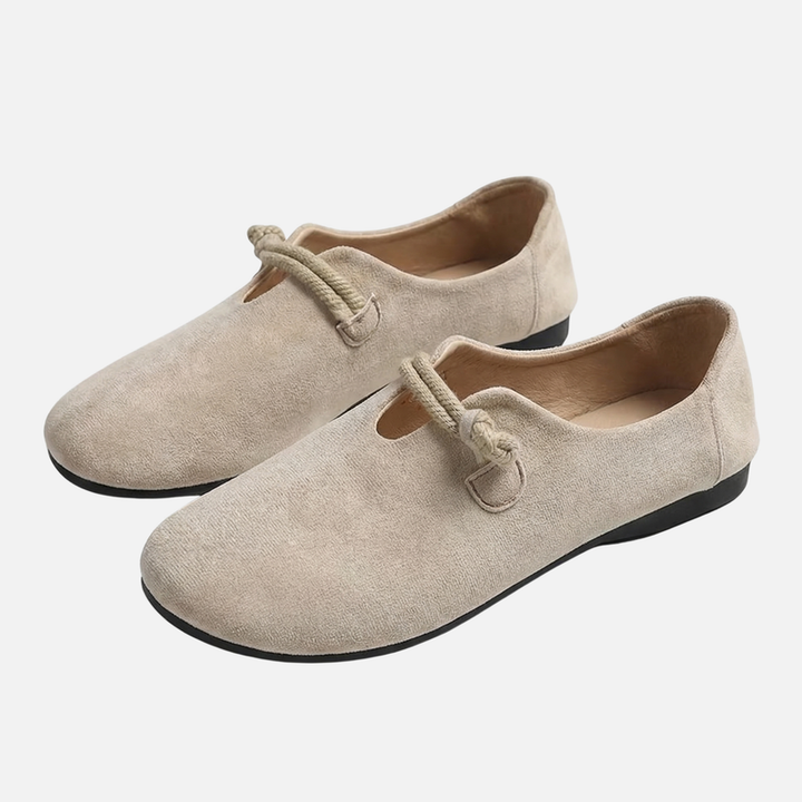 Sommer Suede Loafer Leichte Slipper mit Seildetail für Damen