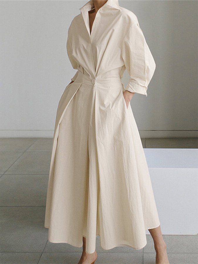 Sommerliches Hemdkleid für Damen | Maxi