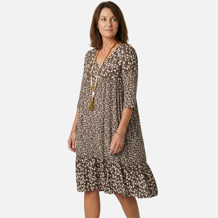 Sommerliches Midi-Kleid Floral mit V-Ausschnitt für Damen