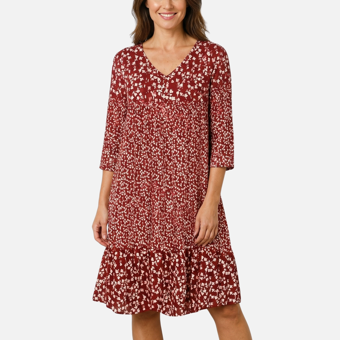 Sommerliches Midi-Kleid Floral mit V-Ausschnitt für Damen