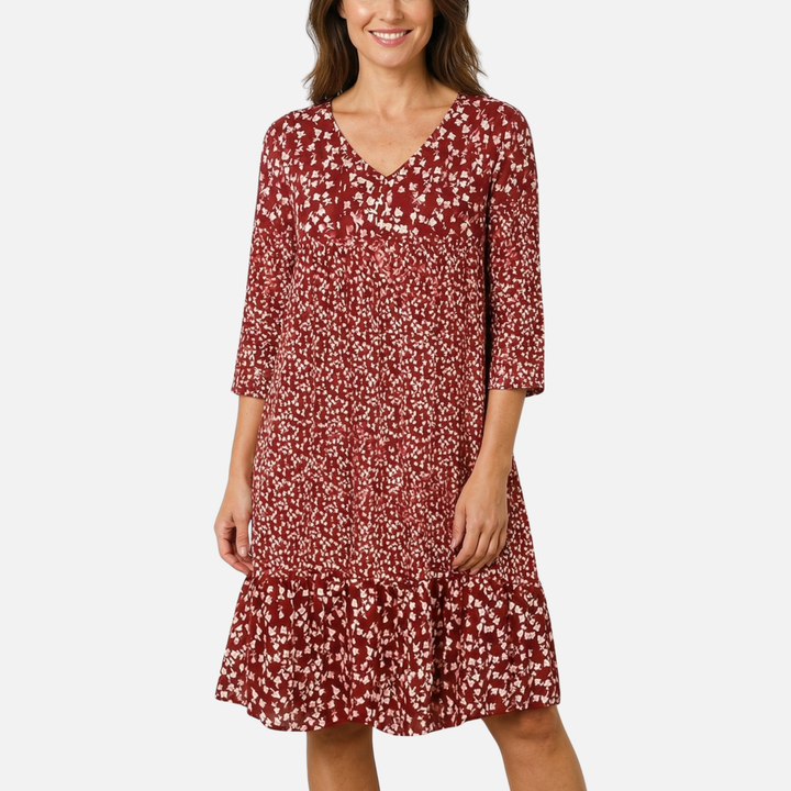 Sommerliches Midi-Kleid Floral mit V-Ausschnitt für Damen