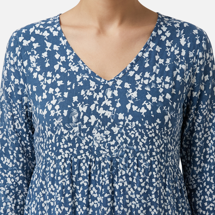 Sommerliches Midi-Kleid Floral mit V-Ausschnitt für Damen