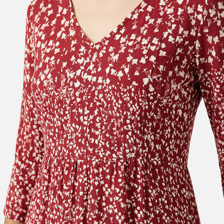 Sommerliches Midi-Kleid Floral mit V-Ausschnitt für Damen