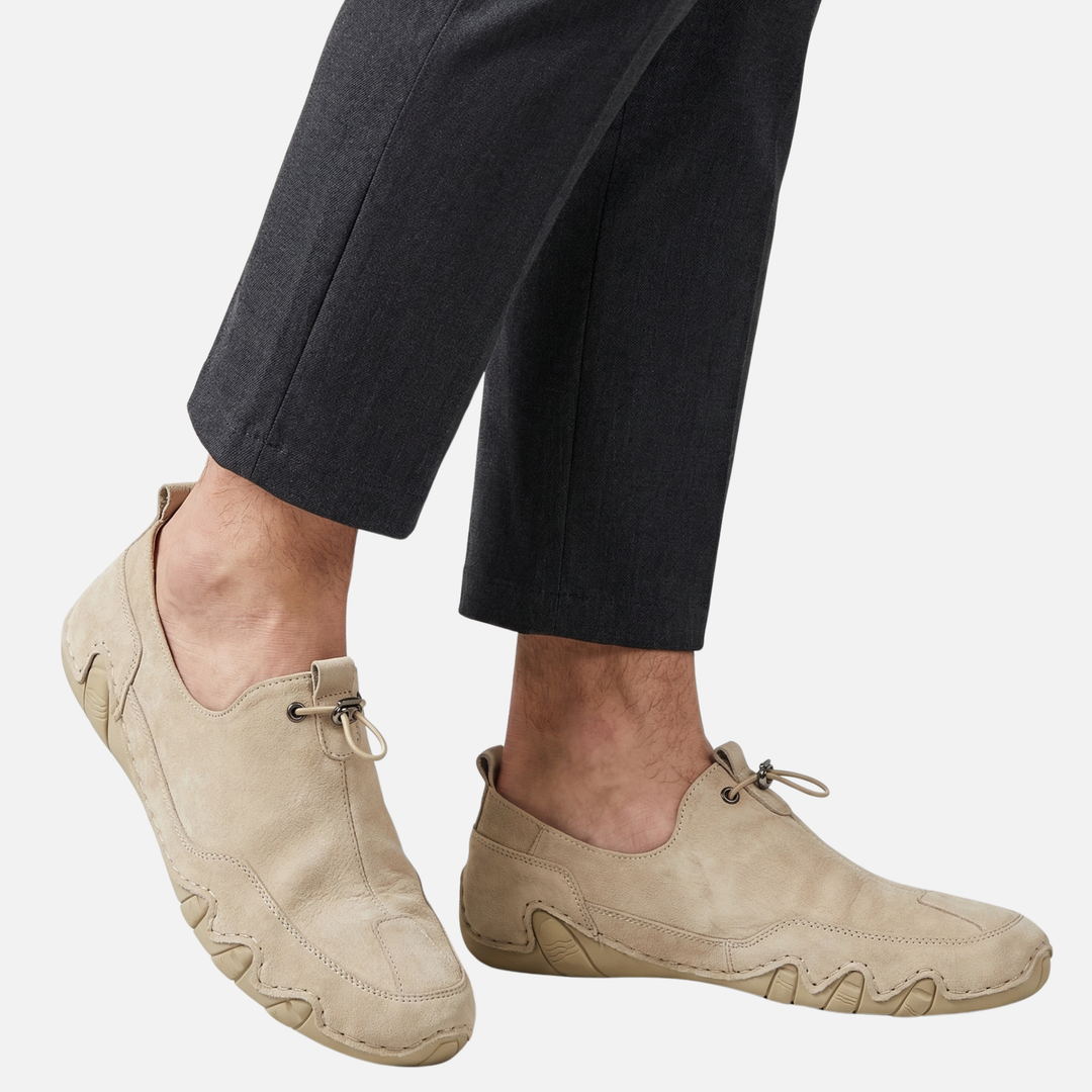 Sportliche Slip-On Sneaker Elastische Schnürung mit Gummisohle für Herren