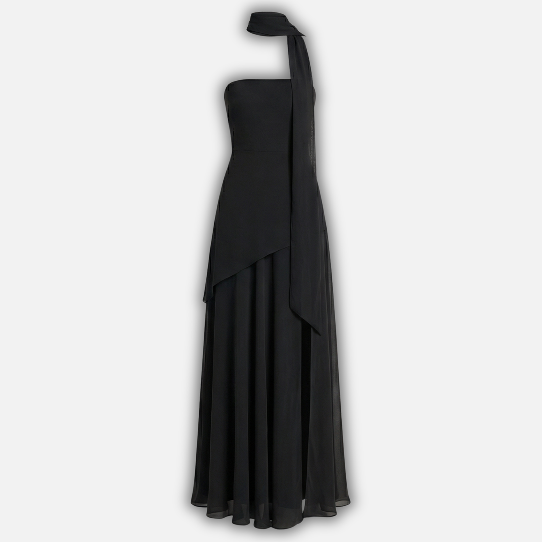 Straploses Maxikleid mit hohem Schlitz für Damen