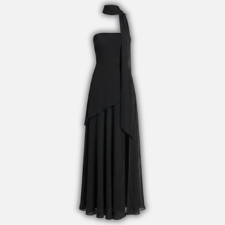 Straploses Maxikleid mit hohem Schlitz für Damen