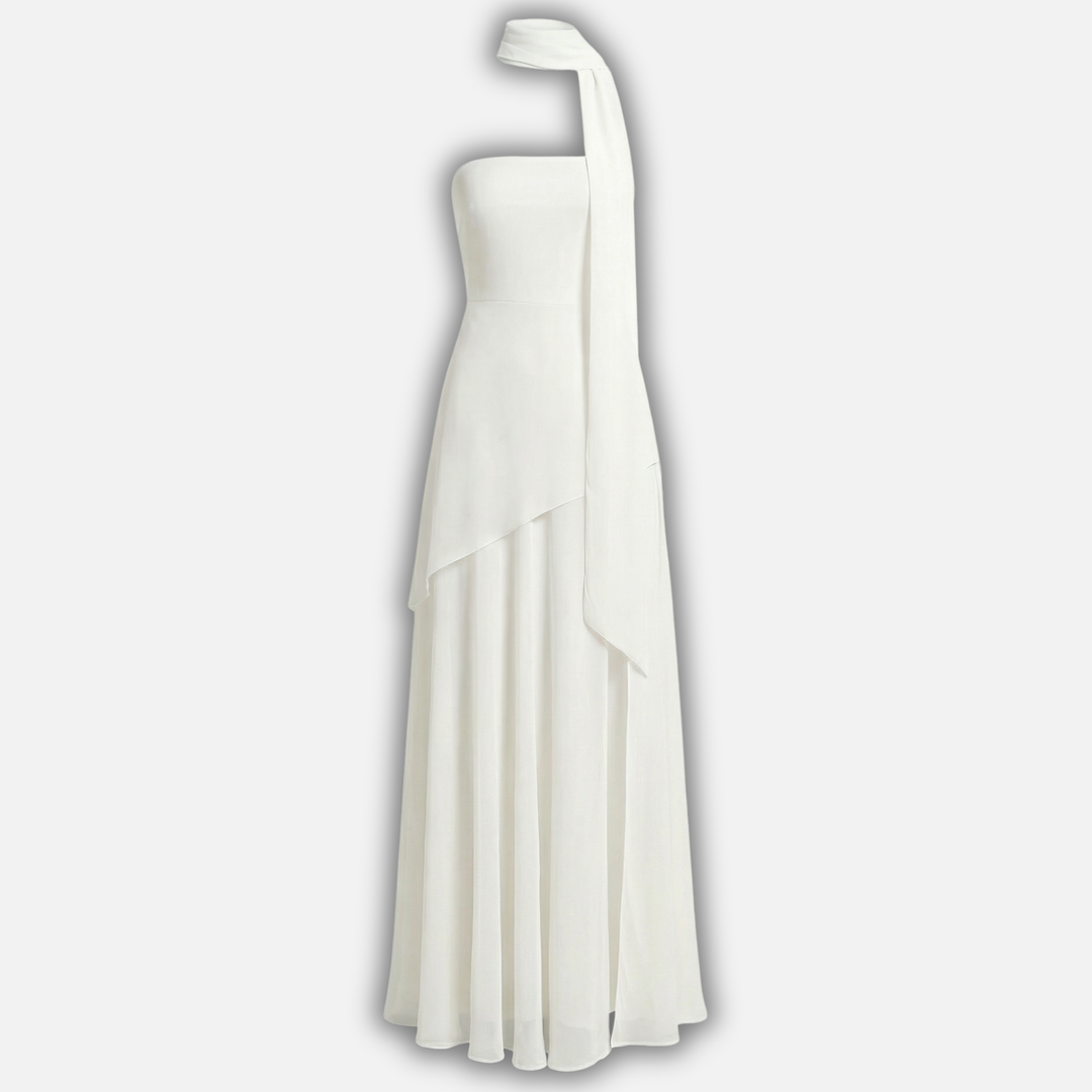Straploses Maxikleid mit hohem Schlitz für Damen