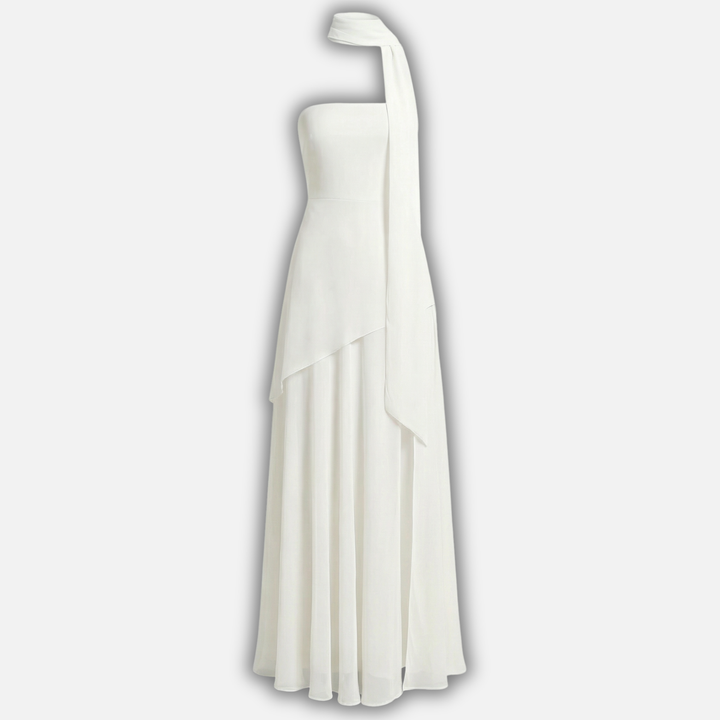 Straploses Maxikleid mit hohem Schlitz für Damen