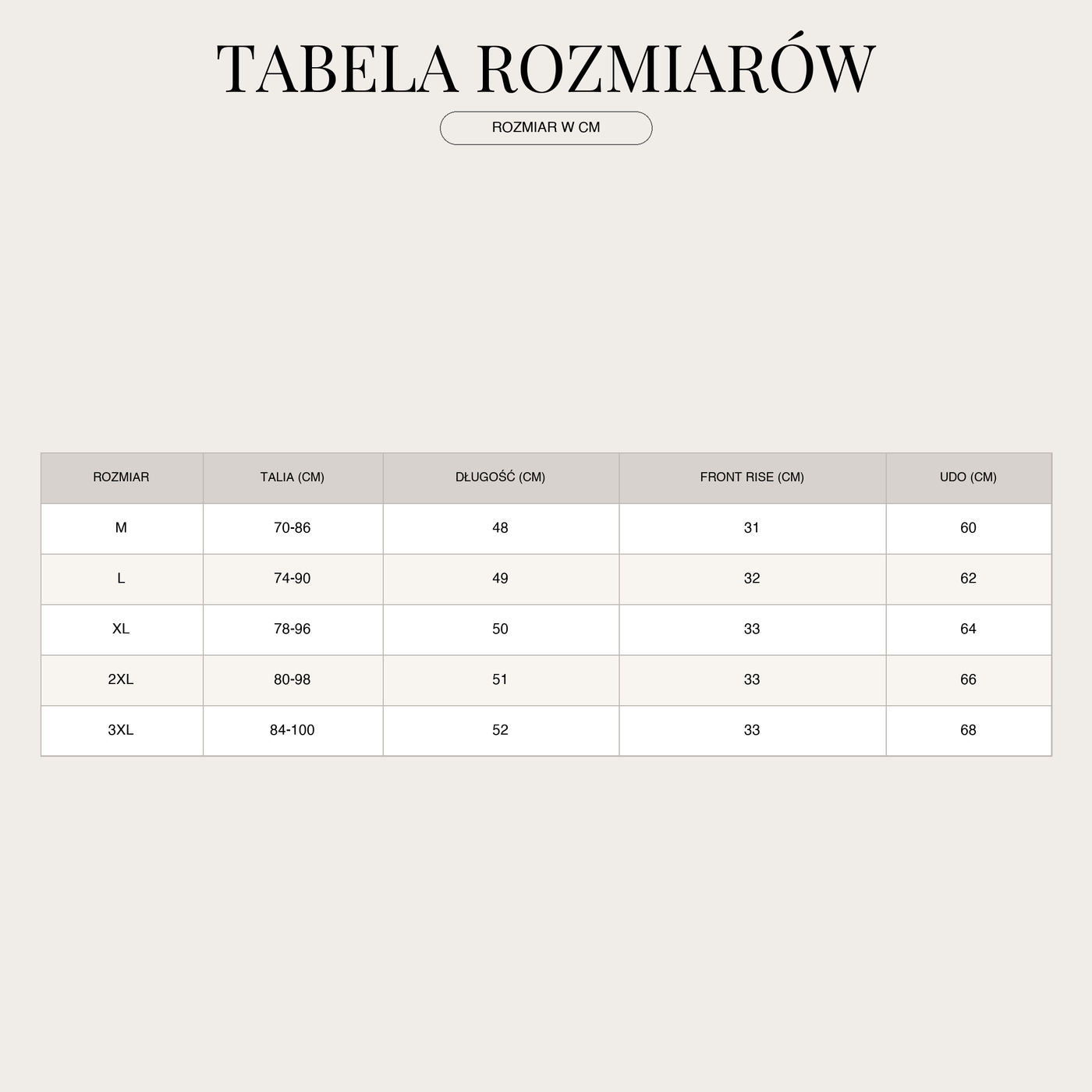 Szorty dzianinowe dla mężczyzn – miękka mieszanka z wiązaniem w pasie size chart
