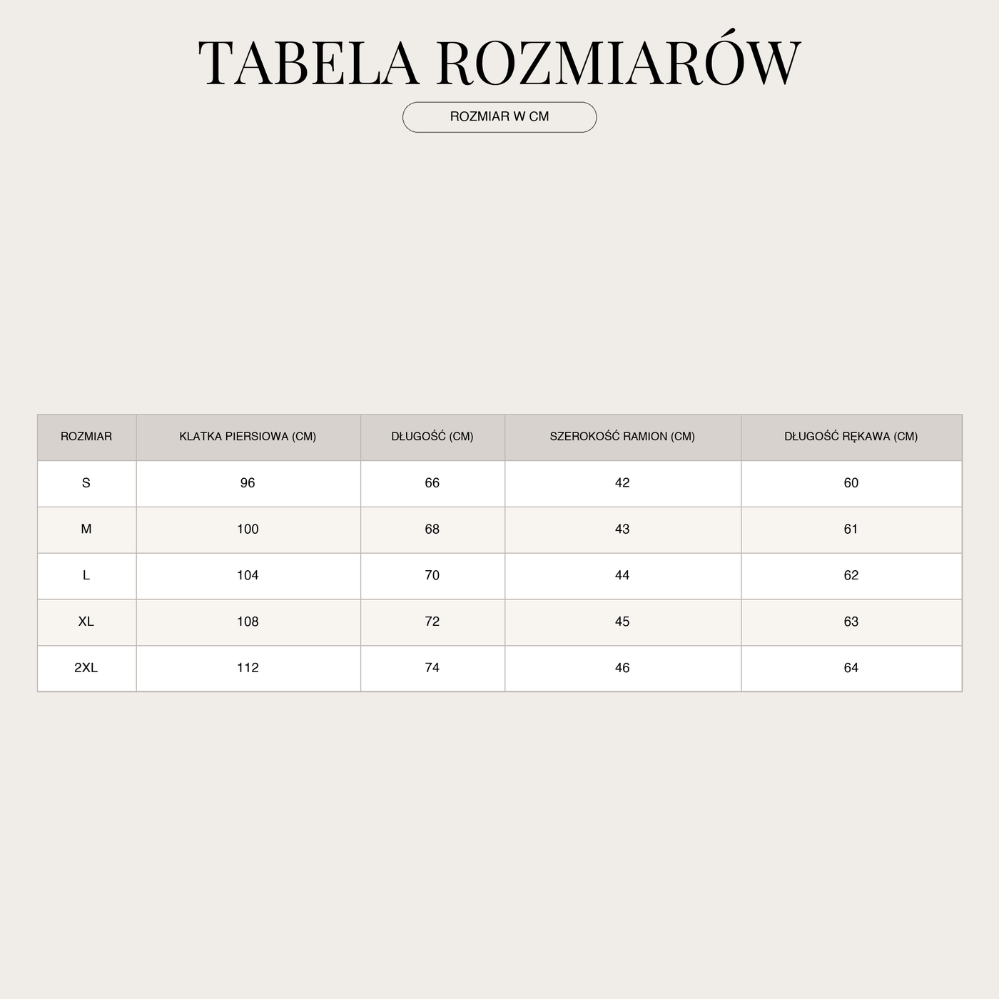 T-shirt męski – Luźny krój z wysokim komfortem noszenia size chart