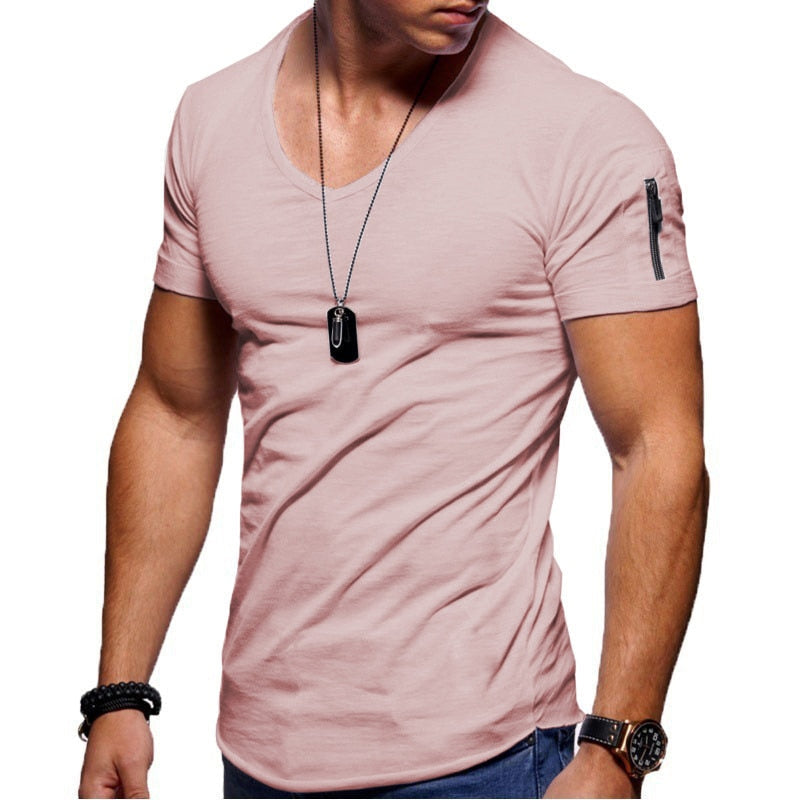 T-Shirt für Herren – V-Ausschnitt, atmungsaktiver Stoff 10