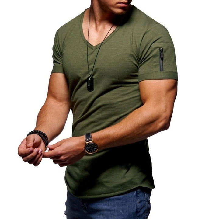 T-Shirt für Herren – V-Ausschnitt, atmungsaktiver Stoff 5