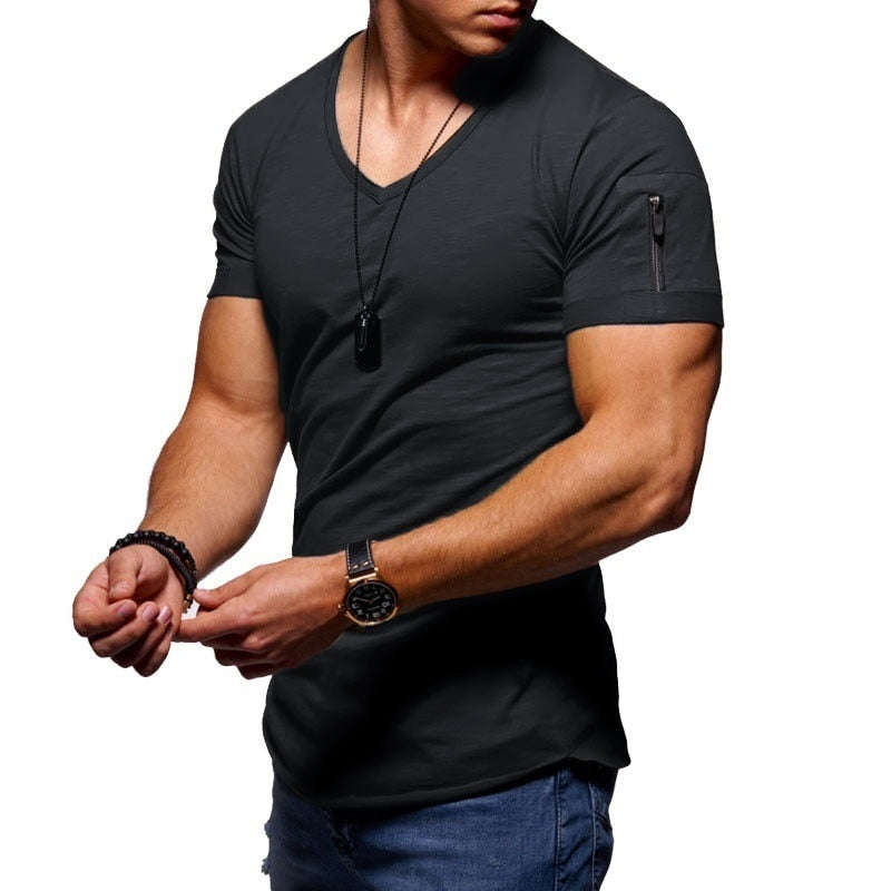 T-Shirt für Herren – V-Ausschnitt, atmungsaktiver Stoff 6