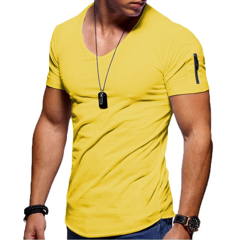 T-Shirt für Herren – V-Ausschnitt, atmungsaktiver Stoff 9