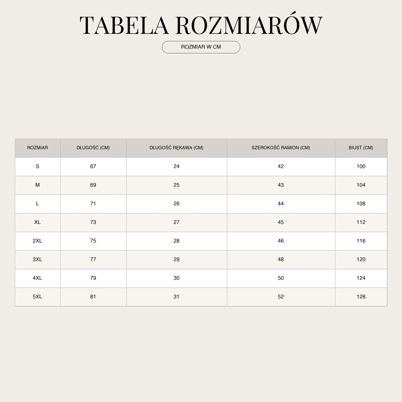 T-shirt dla mężczyzn – dekolt w serek, oddychający materiał size chart