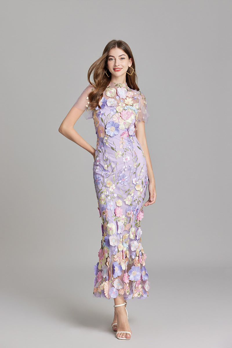 T_ll_Maxikleid_f_r_Damen_Florale_3D_Applikationen_mit_Abendlook_11