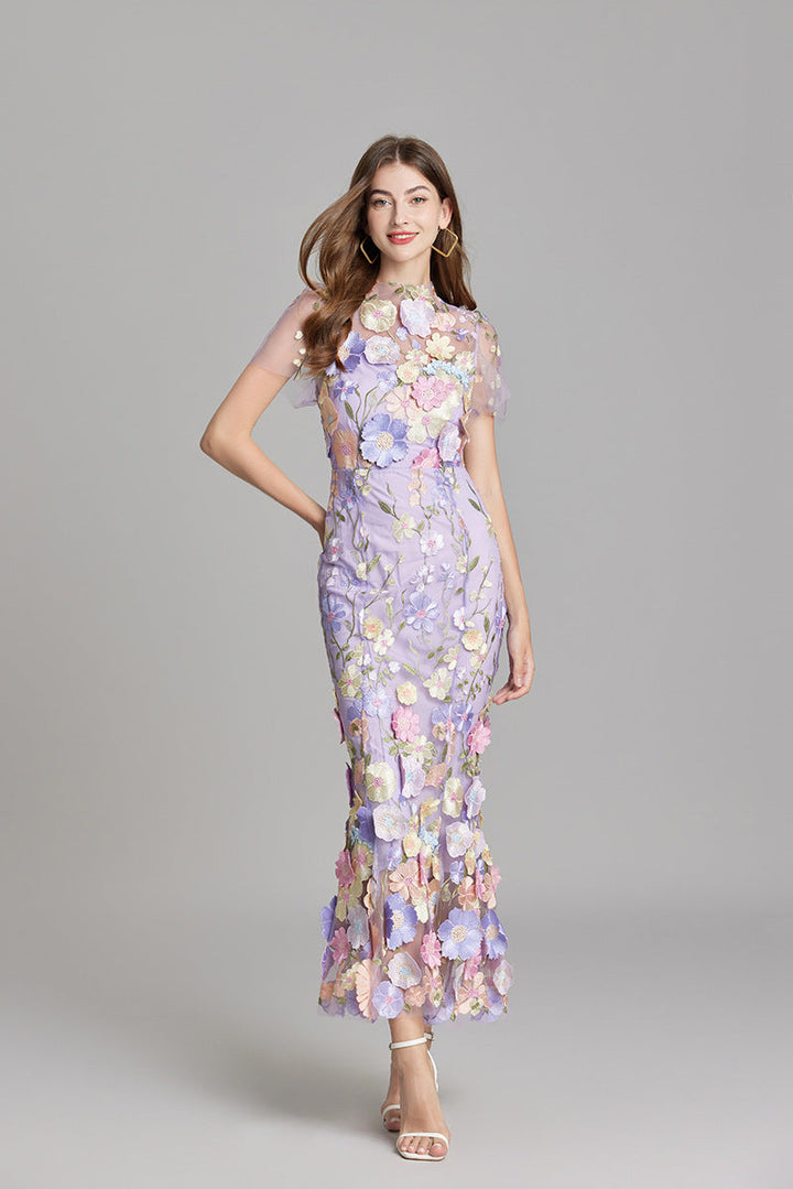T_ll_Maxikleid_f_r_Damen_Florale_3D_Applikationen_mit_Abendlook_11