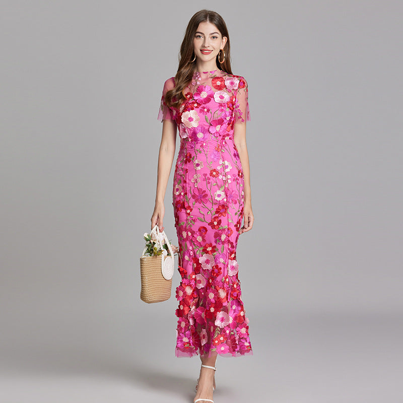 T_ll_Maxikleid_f_r_Damen_Florale_3D_Applikationen_mit_Abendlook_3