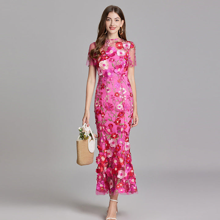 T_ll_Maxikleid_f_r_Damen_Florale_3D_Applikationen_mit_Abendlook_3