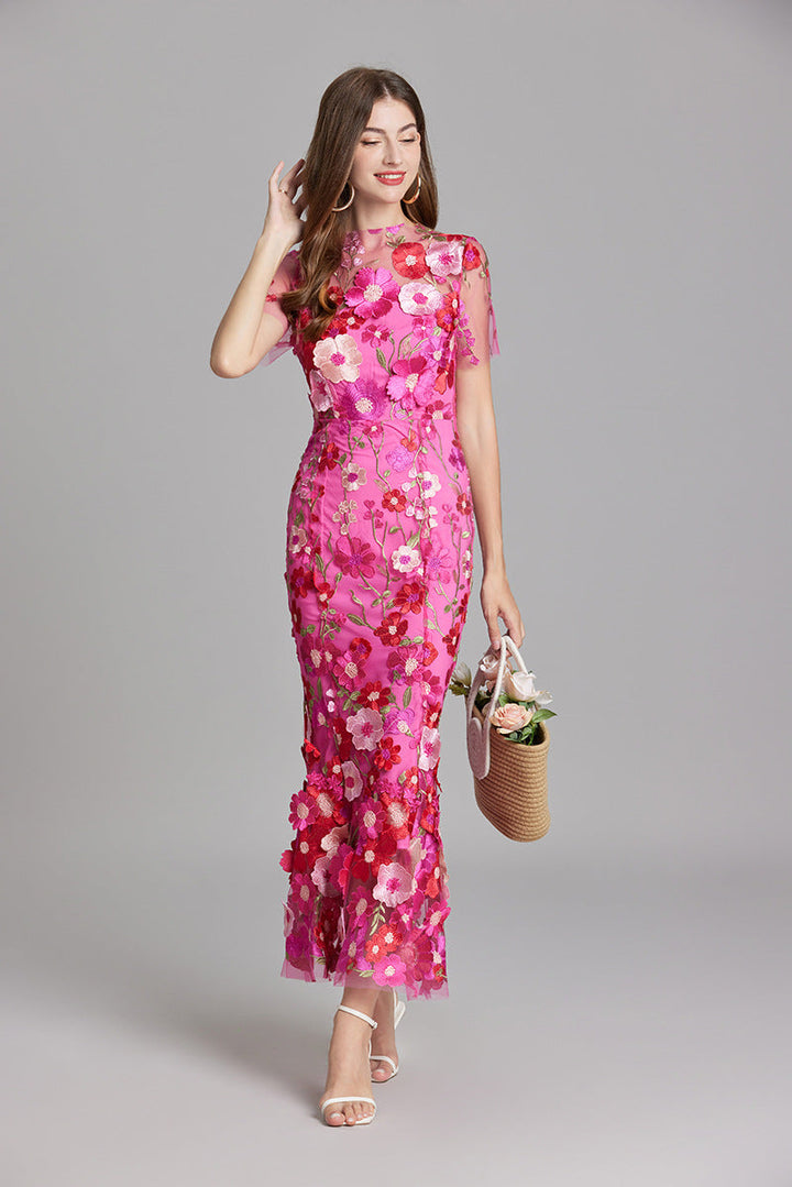 T_ll_Maxikleid_f_r_Damen_Florale_3D_Applikationen_mit_Abendlook_4