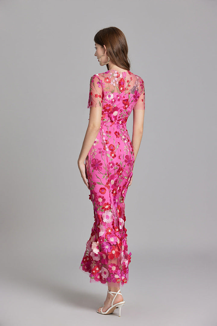 T_ll_Maxikleid_f_r_Damen_Florale_3D_Applikationen_mit_Abendlook_5