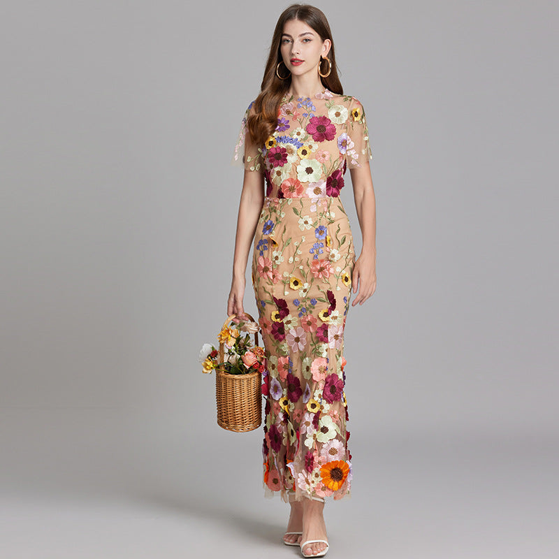 T_ll_Maxikleid_f_r_Damen_Florale_3D_Applikationen_mit_Abendlook_6