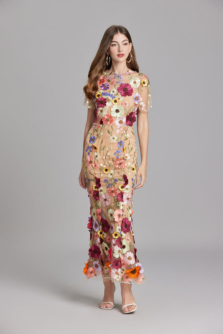 T_ll_Maxikleid_f_r_Damen_Florale_3D_Applikationen_mit_Abendlook_9