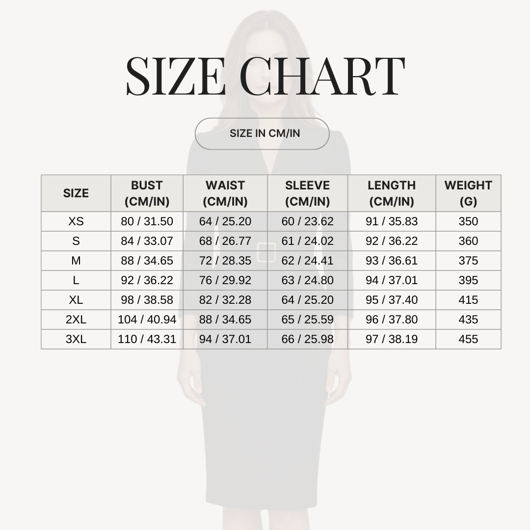 Taillierter Kleid mit Gürtel an der Taille für Frauen size chart
